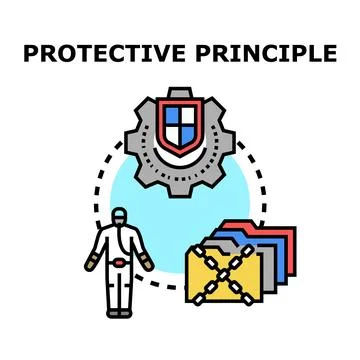 Protective principle implementing data and information security Stock Illustration