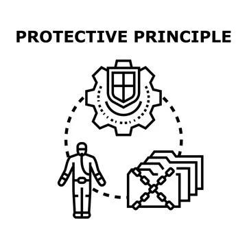 Protective principle implementing data and information security Stock Illustration