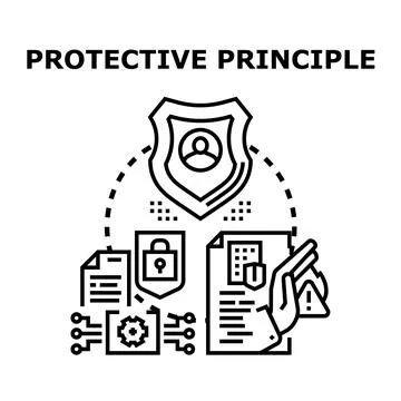 Protective principle safeguarding data and user privacy Illustrazione stock