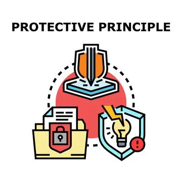 Protective principle safeguarding data and idea security 库存插图