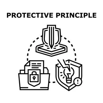 Protective principle safeguarding data and idea security Stockillustratie
