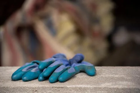 Protective pvc builder worker gloves Stock Photos