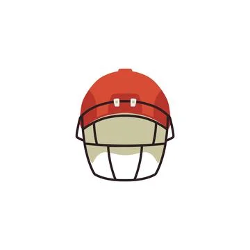 Protective red helmet with gridiron icon, college football uniform, vector Stock Illustration