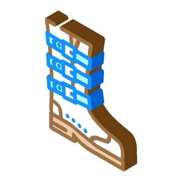 Protective riding boot isometric icon for safety Stock Illustration