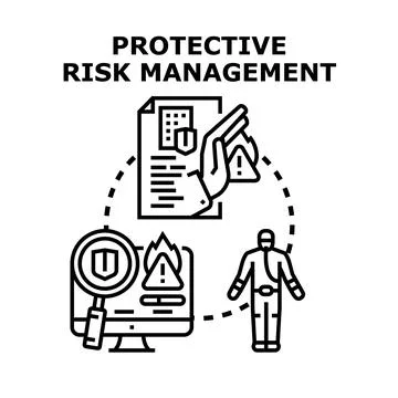Protective risk management planning and security concept Stock Illustration