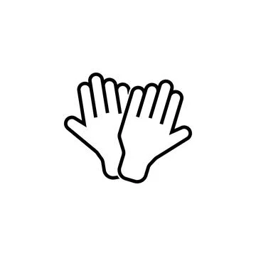 Protective Rubber Gloves Flat Vector Icon Stock Illustration