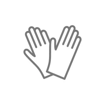 Protective rubber gloves line icon. Illustrazione stock