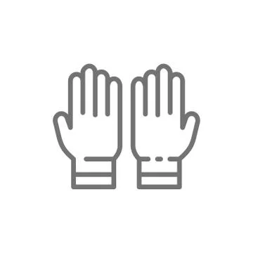 Protective rubber gloves, tattoo studio accessory line icon. Stock Illustration