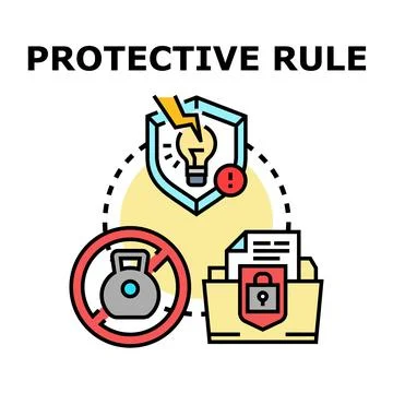 Protective rule, data concept illustration 库存插图