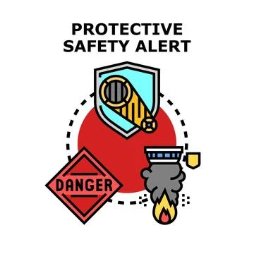 Protective safety alert concept with caution danger sign Stock Illustration
