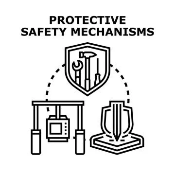 Protective safety mechanisms icon vector concept Stock Illustration