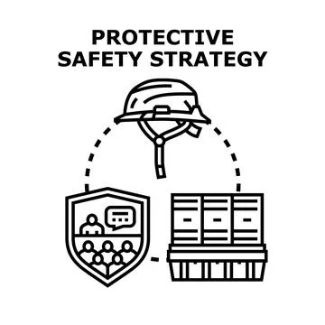 Protective safety strategy planning for worker security Stock Illustration