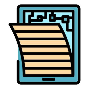 Protective screen tablet icon color outline vector Illustrazione stock
