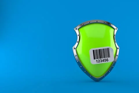 Protective shield with barcode sticker Stock Illustration