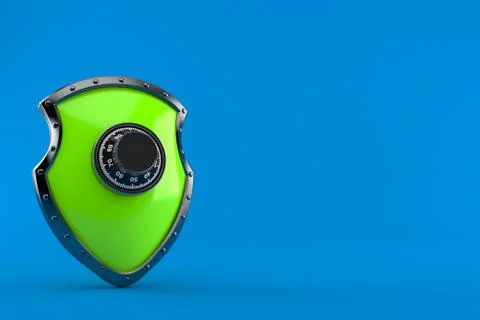 Protective shield with combination lock Stock Illustration