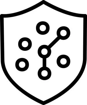 Protective shield with data network structure icon Stock Illustration
