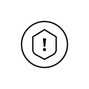 Protective Shield Exclamation Icon for Alerts 스톡 일러스트