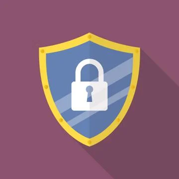 Protective shield flat icon Stock Illustration
