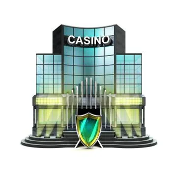 Protective shield in front of isolated illuminated casino illustration Ilustración de archivo