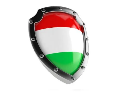 Protective shield with hungarian flag Stock Illustration