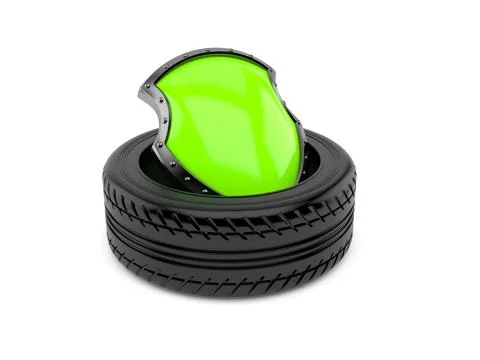 Protective shield inside car tire Illustrazione stock