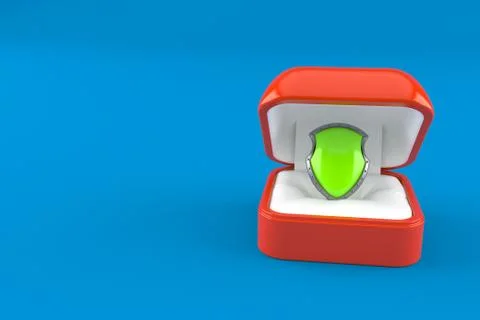 Protective shield inside engagement ring box Stock Illustration