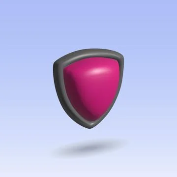Protective shield vector 3d icon. red shield 3d illustration. Illustrazione stock