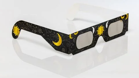 Protective solar eclipse glasses for viewing celestial events Stock Photos