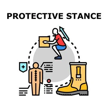 Protective stance for safe lifting concept Stock Illustration