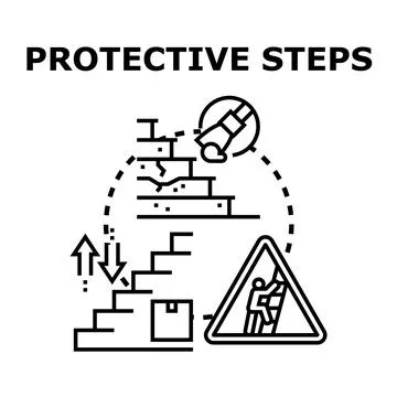 Protective steps preventing accidents and ensuring safety Stock Illustration