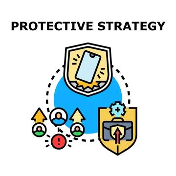 Protective strategy securing digital data business assets Stock Illustration