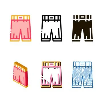 Protective styleset boxing pants icon vector outline 库存插图