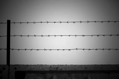 Protective system of the territory. Prohibition of access and penetration. Stock Photos
