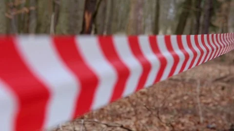 Protective tape sways in the wind Stock Footage 72655725