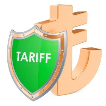 Protective tariffs for lira concept, 3D rendering Stock Illustration
