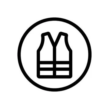 Protective vest icon vector. Isolated contour symbol illustration 库存插图