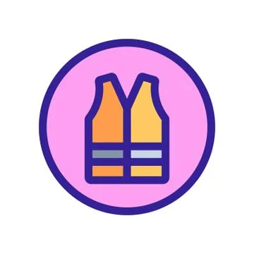 Protective vest icon vector. Isolated contour symbol illustration 스톡 일러스트
