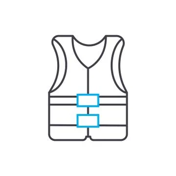 Protective vest vector thin line stroke icon. Protective vest outline Stock Illustration