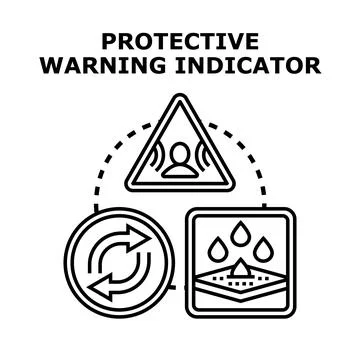 Protective warning indicator security service concept Illustrazione stock