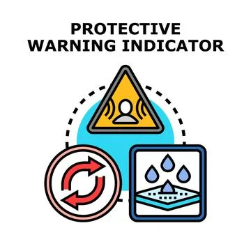 Protective warning indicator security service concept Stock Illustration