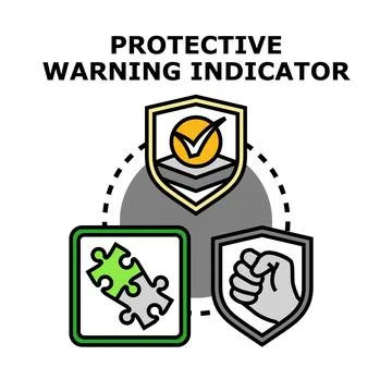 Protective warning indicator system ensuring safety and security Stock Illustration