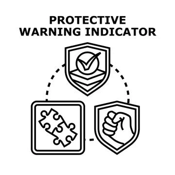Protective warning indicator system ensuring safety and security Stock Illustration