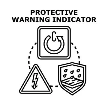 Protective warning indicator vector concept illustration Ilustração Stock