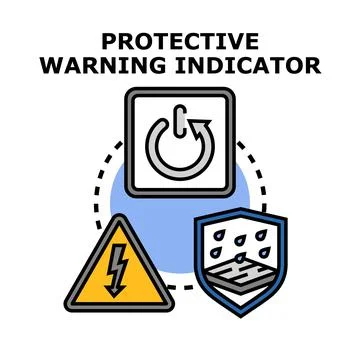 Protective warning indicator vector concept illustration Stock Illustration