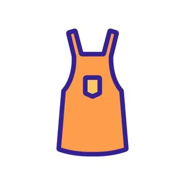 Protective work apron icon vector outline illustration Illustrazione stock