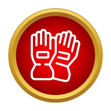 Protective work gloves icon in red circle Stock Illustration