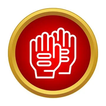 Protective work gloves icon in red circle Stock Illustration