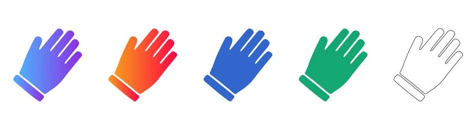 Protective work gloves icon set Stock Illustration