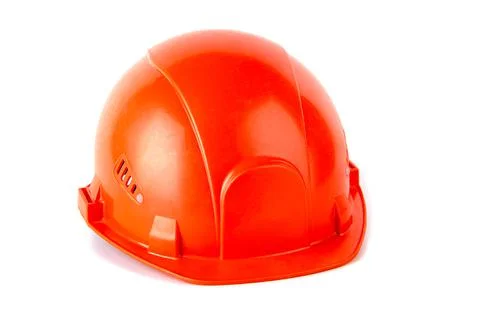 Protective work helmet on a white background Stock Photos