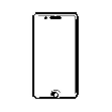 Protector phone glass screen pixel art vector illustration Ilustración de archivo